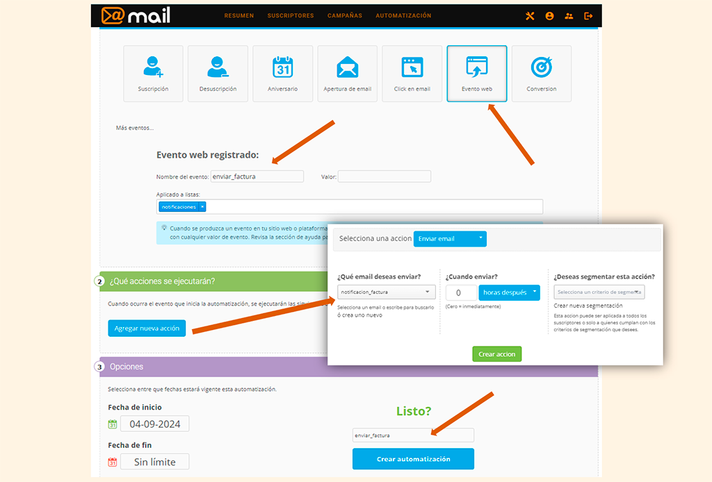 Automatización de eMail Marketing Transaccional